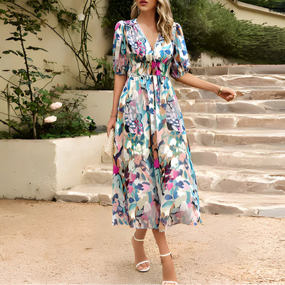 Isabelle™ – Tropisk Chiffon Midikjole