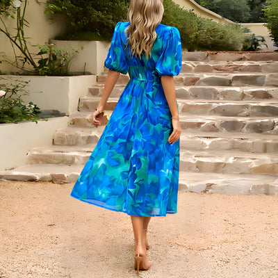 Isabelle™ – Tropisk Chiffon Midikjole