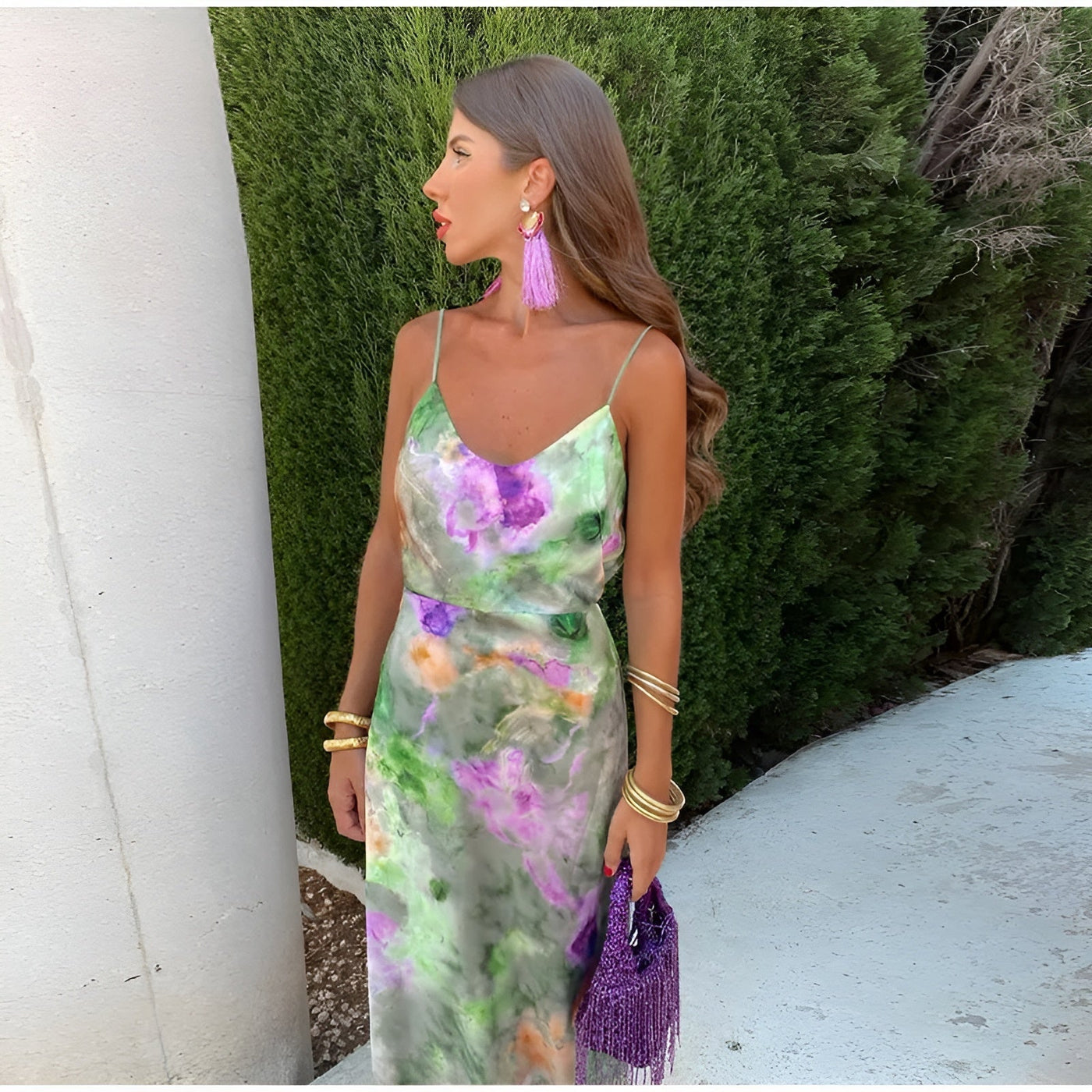Tove™ – Farverig maxikjole med tie-dye
