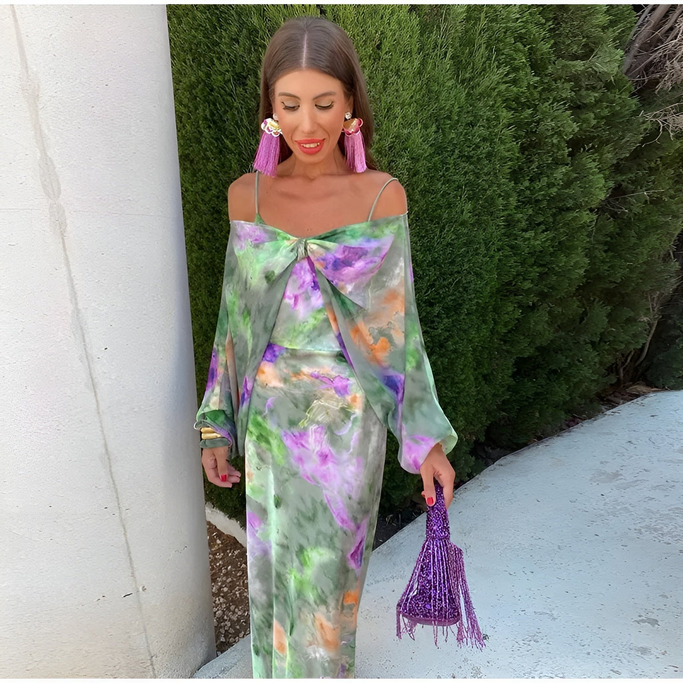 Tove™ – Farverig maxikjole med tie-dye