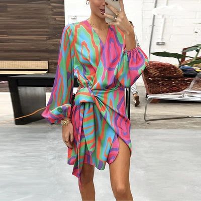 Maja™ – Moderigtig Elegant Printet Kjole