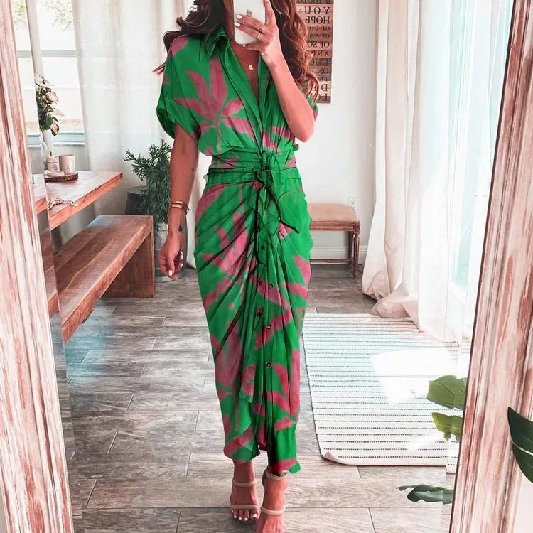 Elvira™ – Elegant Knyttet Rynket Kjole