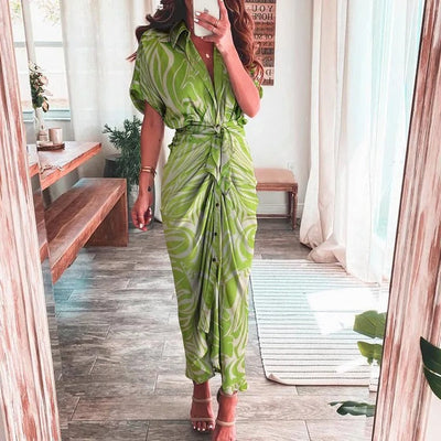 Elvira™ – Elegant Knyttet Rynket Kjole