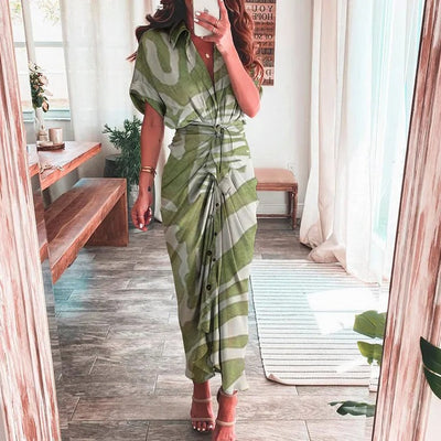 Elvira™ – Elegant Knyttet Rynket Kjole